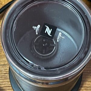 Nespresso Black Milk Frother with Clear Lid